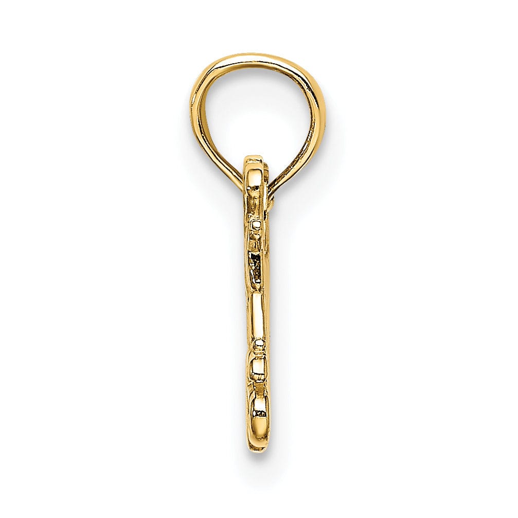 Lovely Rita's Pendants & Charms 14k Yellow Gold Polished Finish Concave Shape I LOVE MY GRANDKIDS Design Charm Pendant