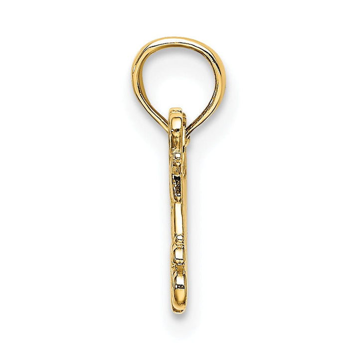 Lovely Rita's Pendants & Charms 14k Yellow Gold Polished Finish Concave Shape I LOVE MY GRANDKIDS Design Charm Pendant