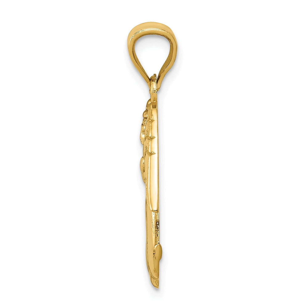 Lovely Rita's Pendants & Charms 14k Yellow Gold Polished Finish Concave Solid Praying Angel Pendant