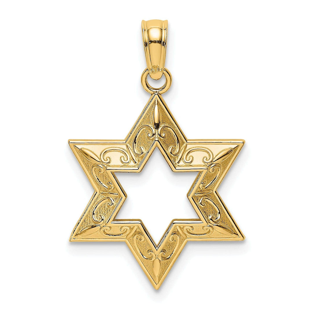 Lovely Rita's Pendants & Charms 14K Yellow Gold Polished Finish Concave Star Of David Design Pendant
