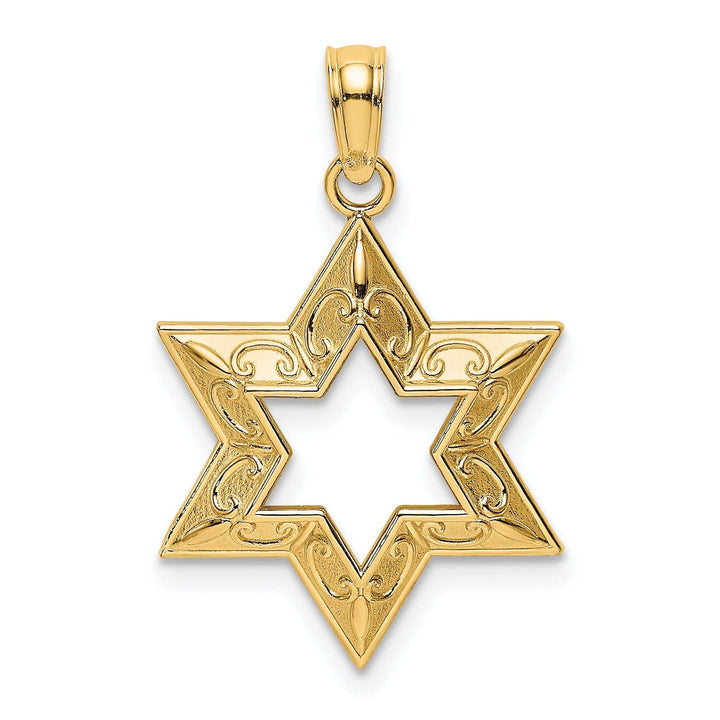 Lovely Rita's Pendants & Charms 14K Yellow Gold Polished Finish Concave Star Of David Design Pendant