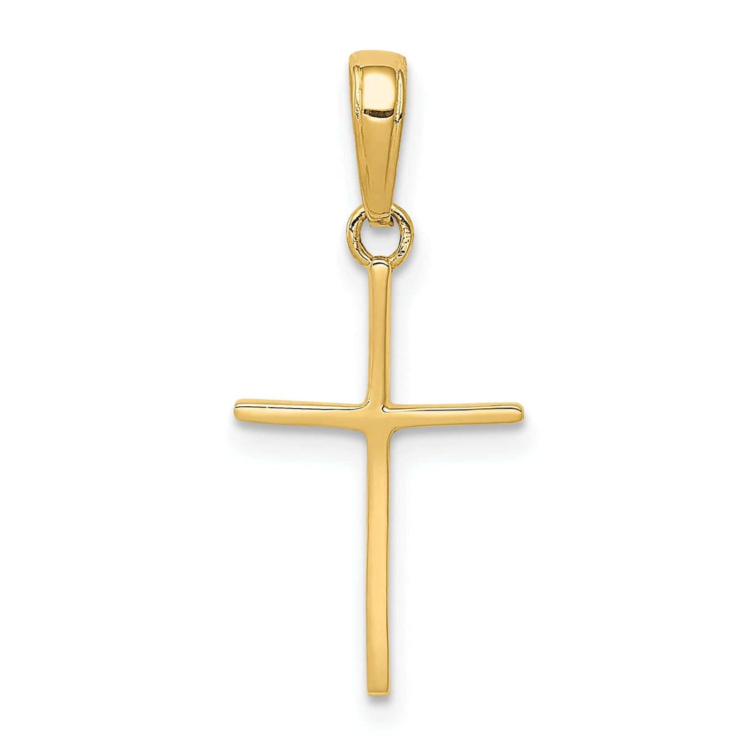 Lovely Rita's Pendants & Charms 14k Yellow Gold Polished Finish Cross Pendant