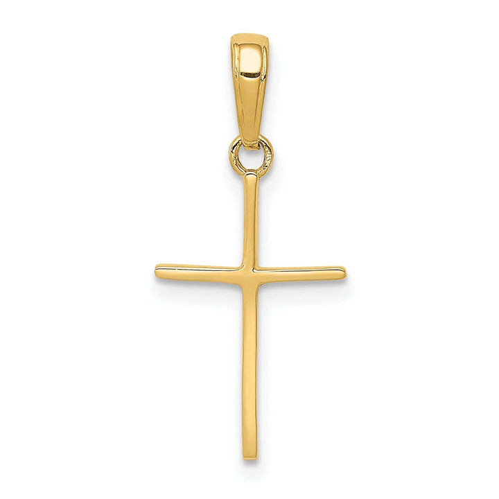 Lovely Rita's Pendants & Charms 14k Yellow Gold Polished Finish Cross Pendant