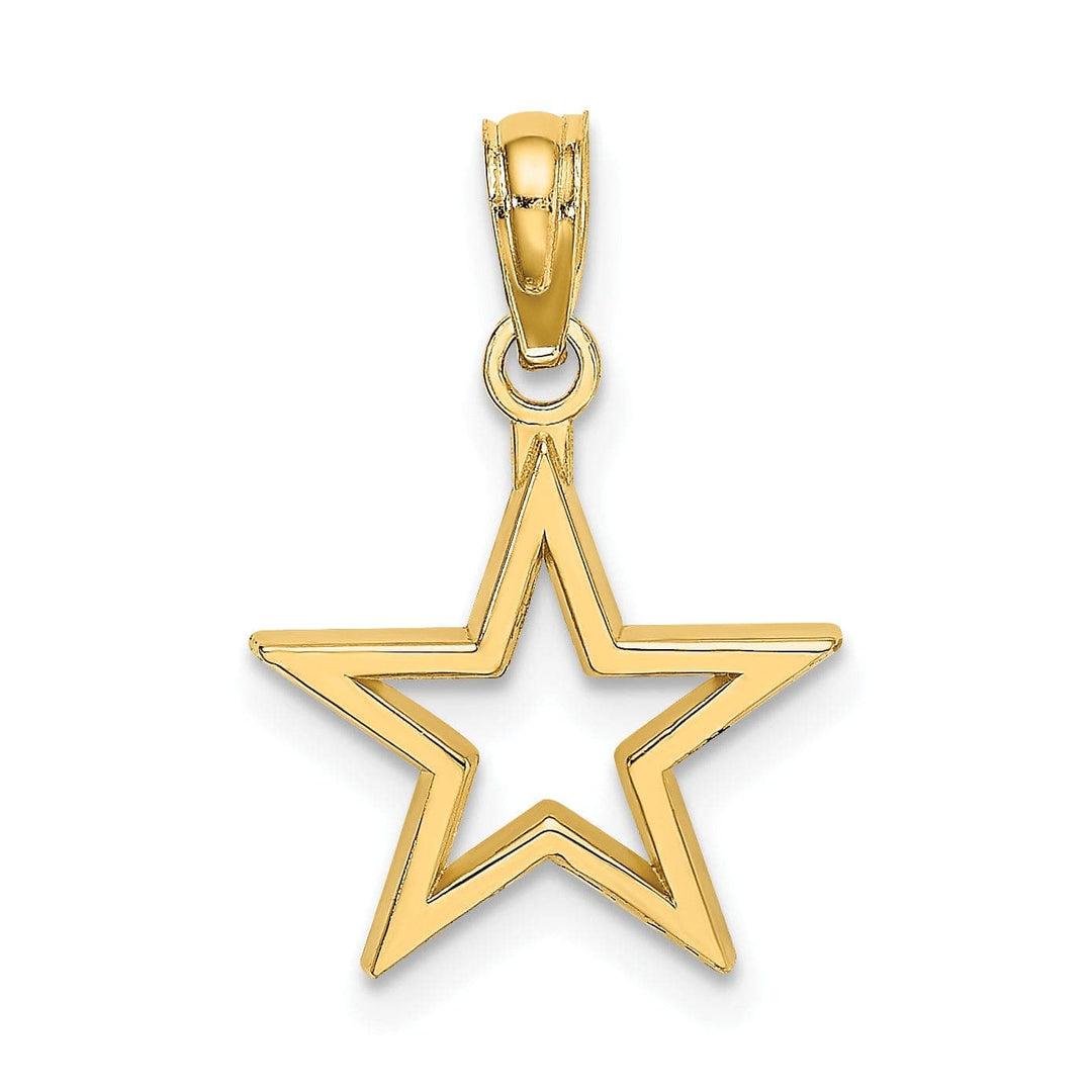 Lovely Rita's Pendants & Charms 14K Yellow Gold Polished Finish Cut Out Design Star Pendant