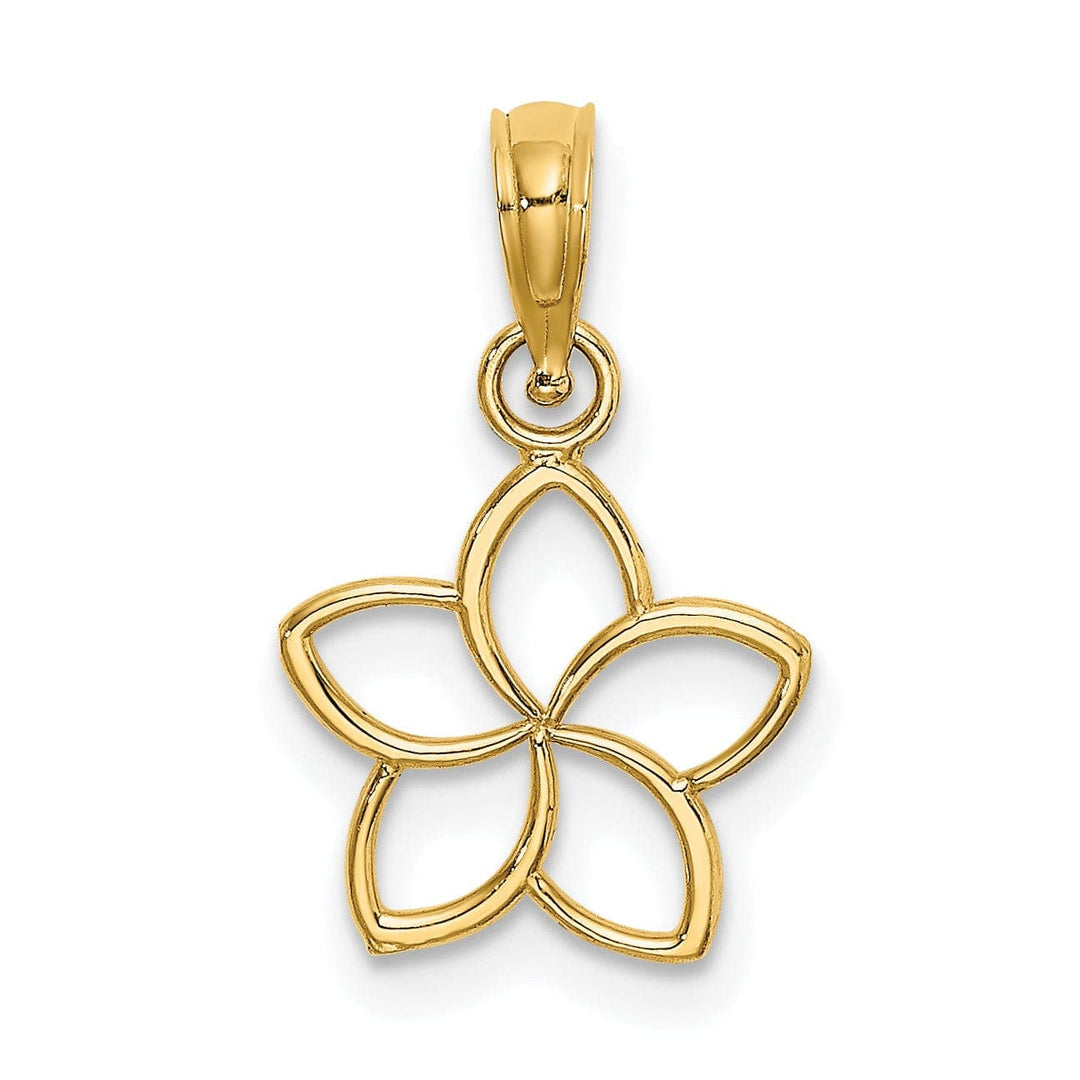 Lovely Rita's Pendants & Charms 14k Yellow Gold Polished Finish Cut Out Flower Pendant