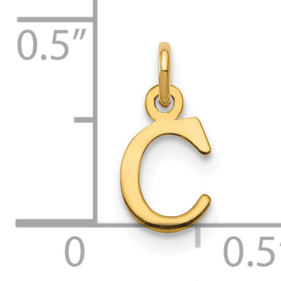 Lovely Rita's Pendants & Charms 14k Yellow Gold Polished Finish Cut-Out Letter C Initial Design Charm Pendant