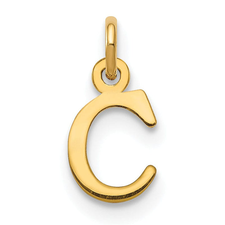 Lovely Rita's Pendants & Charms 14k Yellow Gold Polished Finish Cut-Out Letter C Initial Design Charm Pendant
