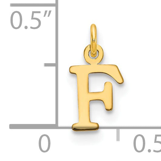 Lovely Rita's Pendants & Charms 14k Yellow Gold Polished Finish Cut-Out Letter F Initial Design Charm Pendant