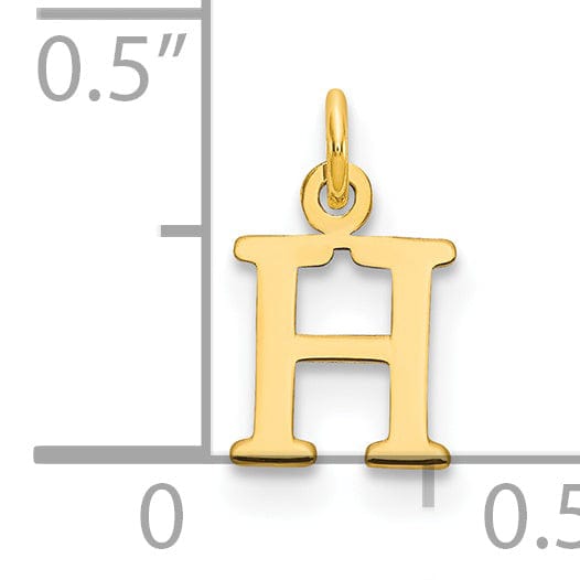 Lovely Rita's Pendants & Charms 14k Yellow Gold Polished Finish Cut-Out Letter H Initial Design Charm Pendant