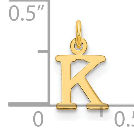 Lovely Rita's Pendants & Charms 14k Yellow Gold Polished Finish Cut-Out Letter K Initial Design Charm Pendant