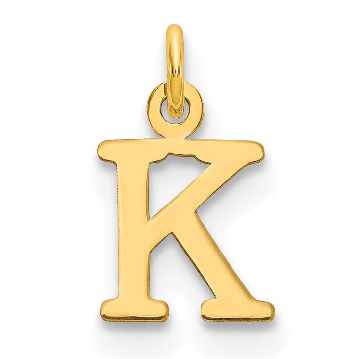Lovely Rita's Pendants & Charms 14k Yellow Gold Polished Finish Cut-Out Letter K Initial Design Charm Pendant