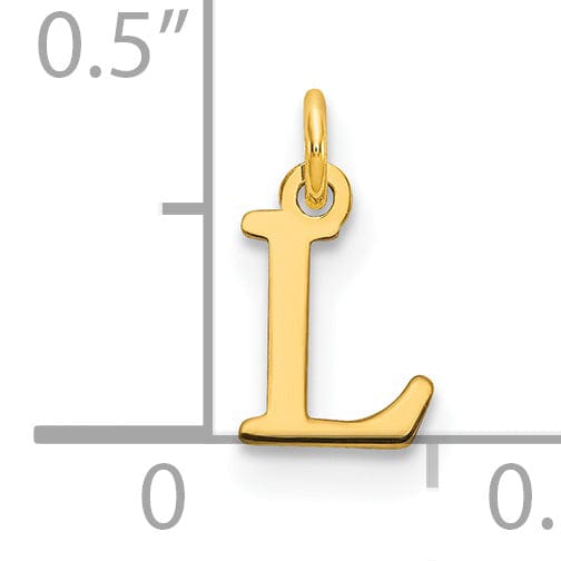 Lovely Rita's Pendants & Charms 14k Yellow Gold Polished Finish Cut-Out Letter L Initial Design Charm Pendant