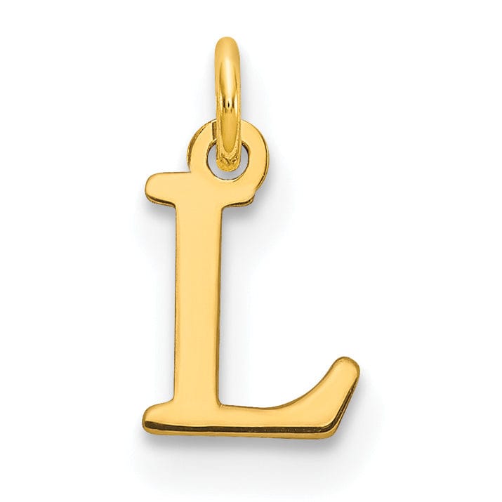 Lovely Rita's Pendants & Charms 14k Yellow Gold Polished Finish Cut-Out Letter L Initial Design Charm Pendant