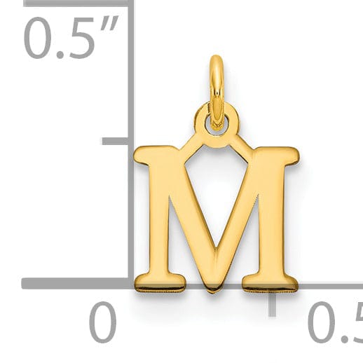 Lovely Rita's Pendants & Charms 14k Yellow Gold Polished Finish Cut-Out Letter M Initial Design Charm Pendant
