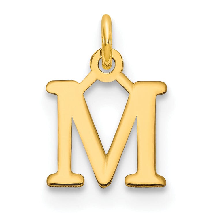 Lovely Rita's Pendants & Charms 14k Yellow Gold Polished Finish Cut-Out Letter M Initial Design Charm Pendant