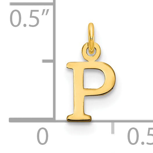 Lovely Rita's Pendants & Charms 14k Yellow Gold Polished Finish Cut-Out Letter P Initial Design Charm Pendant