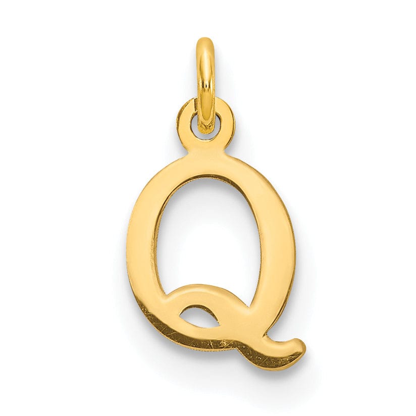 Lovely Rita's Pendants & Charms 14k Yellow Gold Polished Finish Cut-Out Letter Q Initial Design Charm Pendant