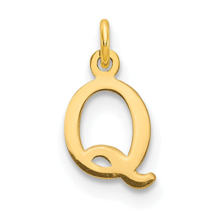 Lovely Rita's Pendants & Charms 14k Yellow Gold Polished Finish Cut-Out Letter Q Initial Design Charm Pendant
