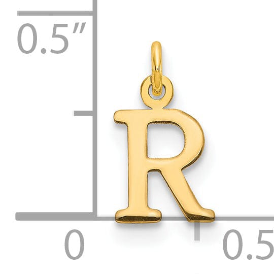 Lovely Rita's Pendants & Charms 14k Yellow Gold Polished Finish Cut-Out Letter R Initial Design Charm Pendant