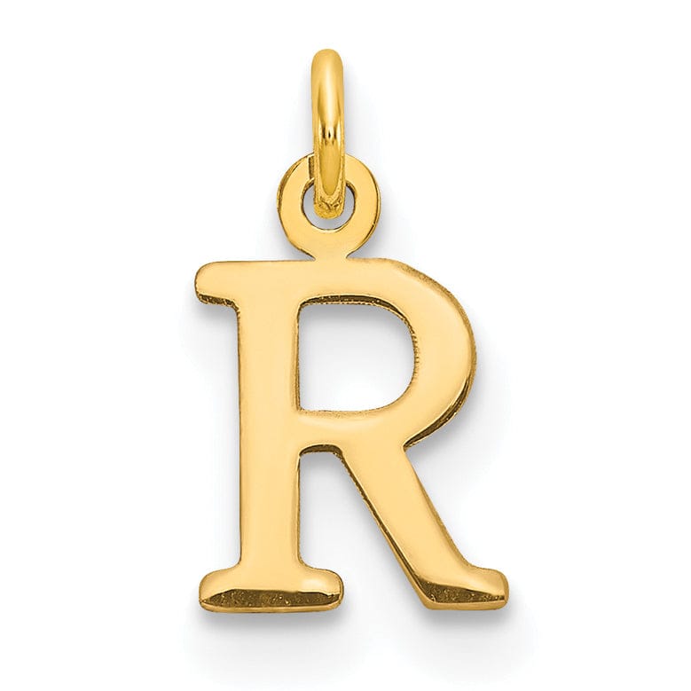 Lovely Rita's Pendants & Charms 14k Yellow Gold Polished Finish Cut-Out Letter R Initial Design Charm Pendant