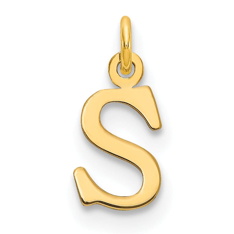 Lovely Rita's Pendants & Charms 14k Yellow Gold Polished Finish Cut-Out Letter S Initial Design Charm Pendant