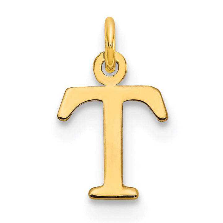 Lovely Rita's Pendants & Charms 14k Yellow Gold Polished Finish Cut-Out Letter T Initial Design Charm Pendant