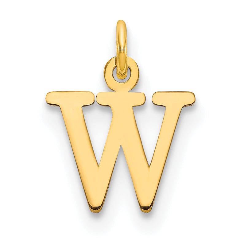 Lovely Rita's Pendants & Charms 14k Yellow Gold Polished Finish Cut-Out Letter W Initial Design Charm Pendant