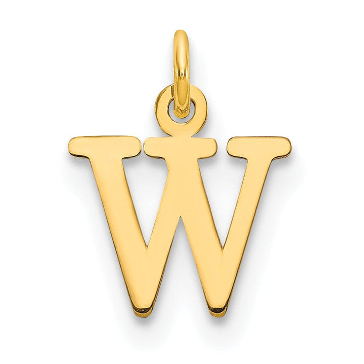 Lovely Rita's Pendants & Charms 14k Yellow Gold Polished Finish Cut-Out Letter W Initial Design Charm Pendant