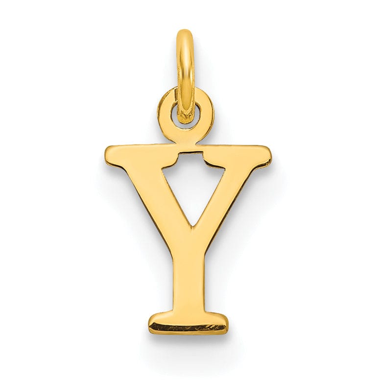 Lovely Rita's Pendants & Charms 14k Yellow Gold Polished Finish Cut-Out Letter Y Initial Design Charm Pendant