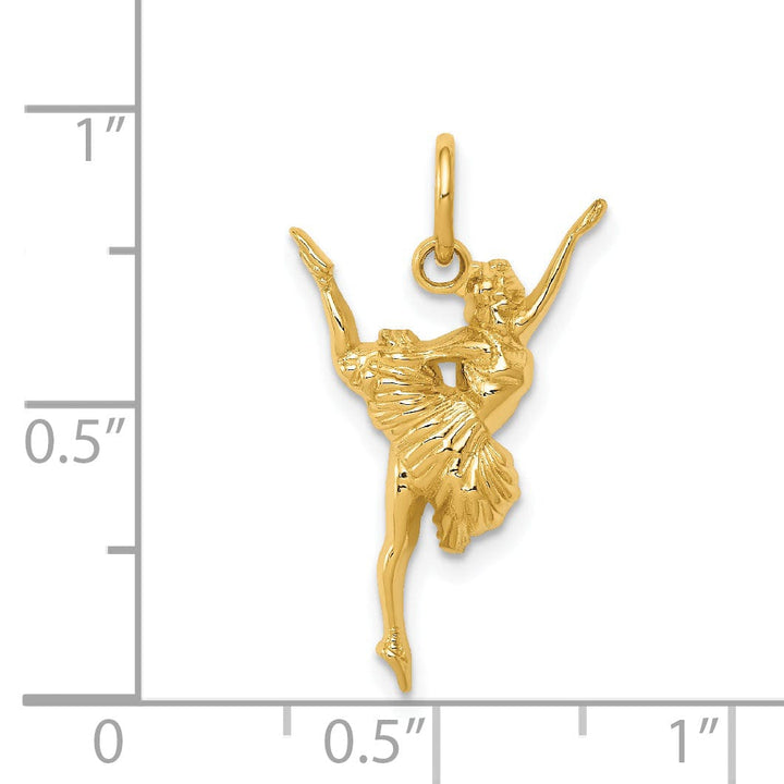 Lovely Rita's Pendants & Charms 14k Yellow Gold Polished Finish Dancing Ballerina