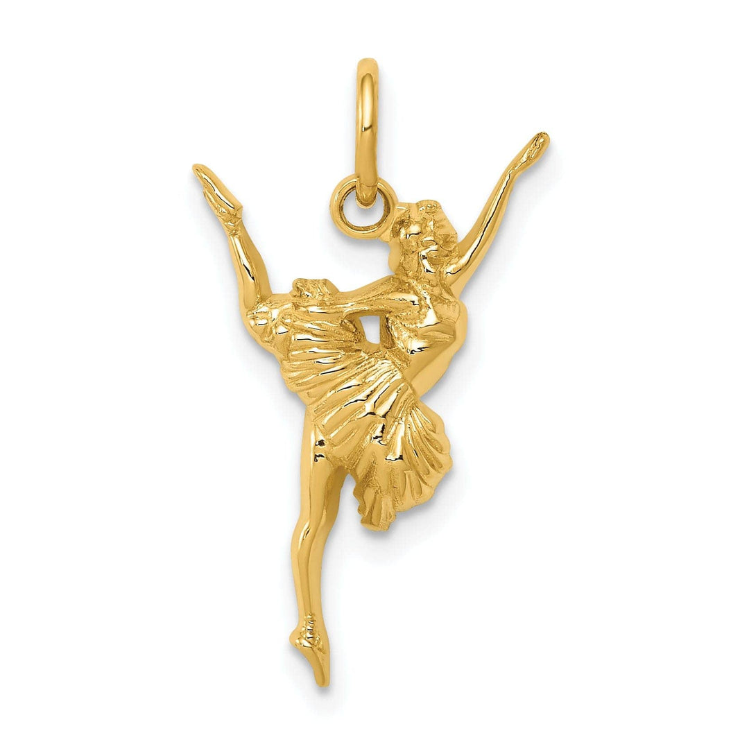 Lovely Rita's Pendants & Charms 14k Yellow Gold Polished Finish Dancing Ballerina
