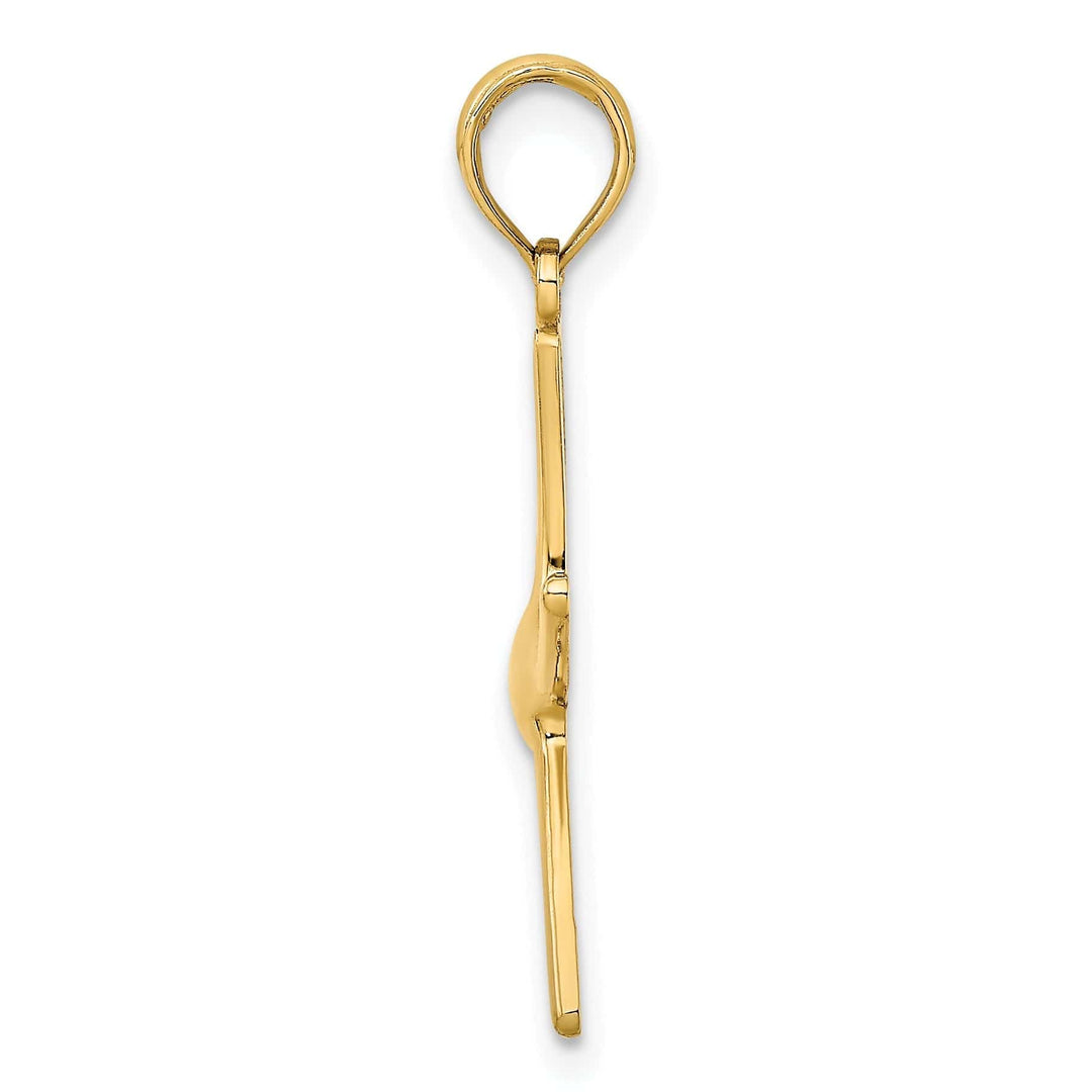 Lovely Rita's Pendants & Charms 14K Yellow Gold Polished Finish Dancing Design Starfish Charm Pendant