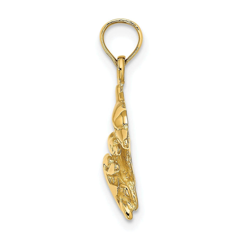 Lovely Rita's Pendants & Charms 14K Yellow Gold Polished Finish Dolphin with 2 Baby Design Charm Pendant