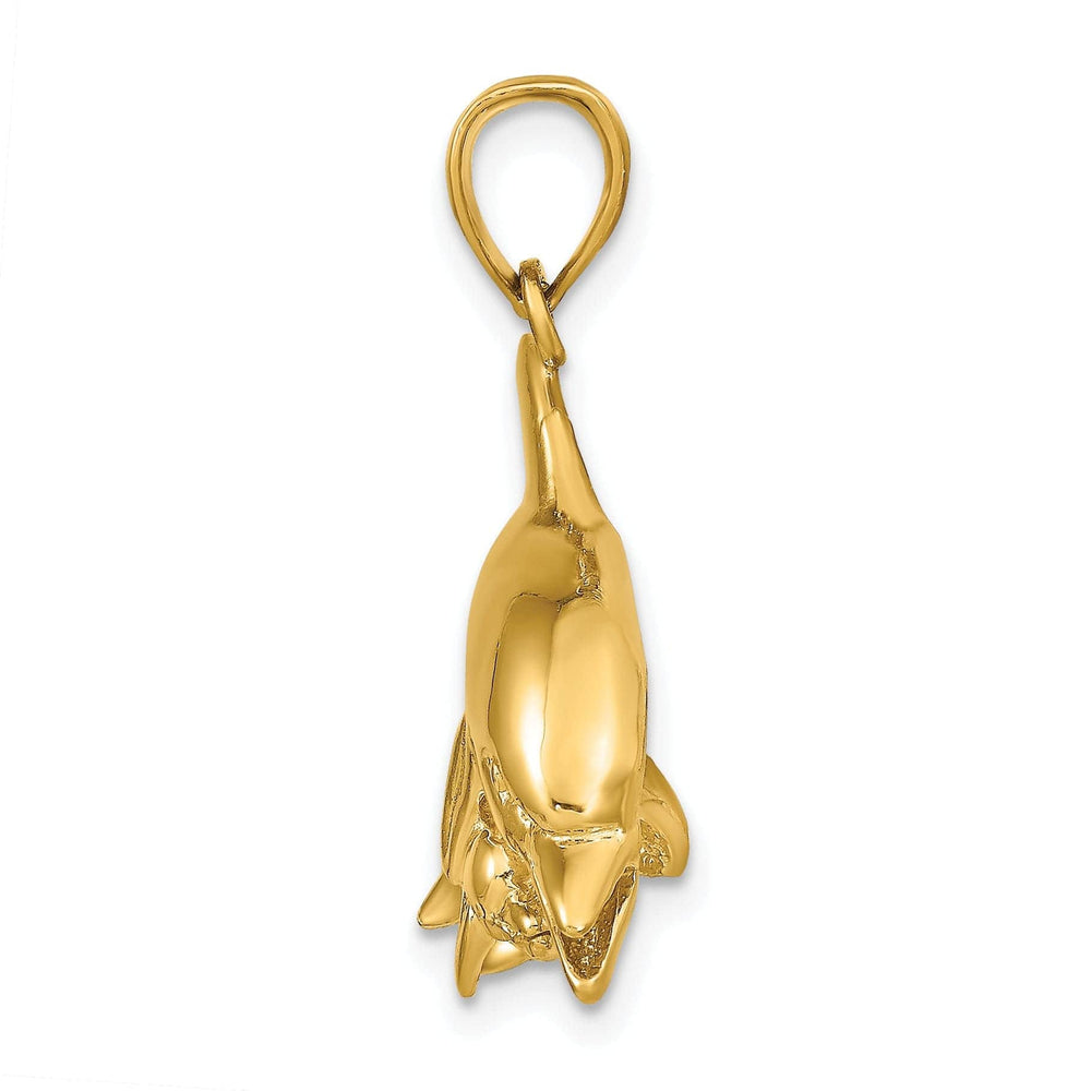 Lovely Rita's Pendants & Charms 14K Yellow Gold Polished Finish Dolphin with Baby Design Charm Pendant