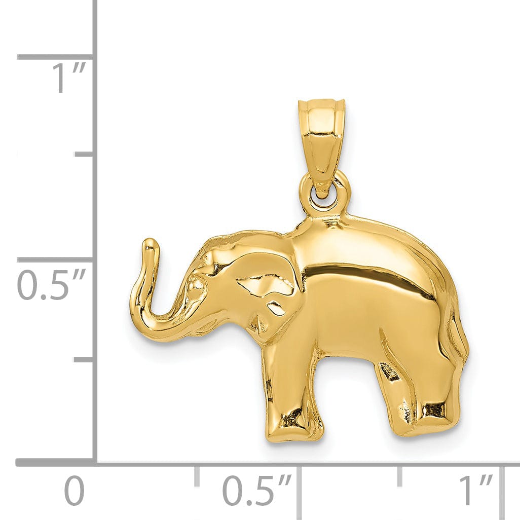 Lovely Rita's Pendants & Charms 14k Yellow Gold Polished Finish Elephant Charm Pendant