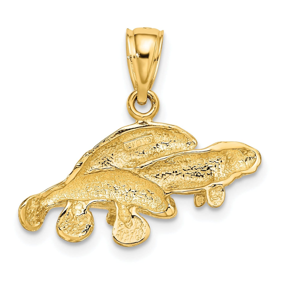 Lovely Rita's Pendants & Charms 14k Yellow Gold Polished Finish Family of Three Manatee Design Pendant