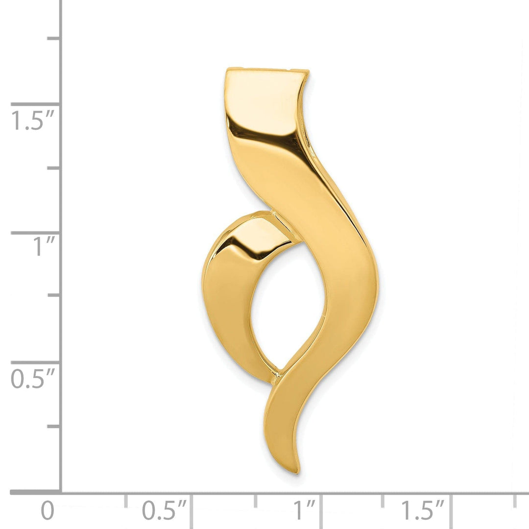 Lovely Rita's Pendants & Charms 14k Yellow Gold Polished Finish Fancy Design Omega Slide Pendant