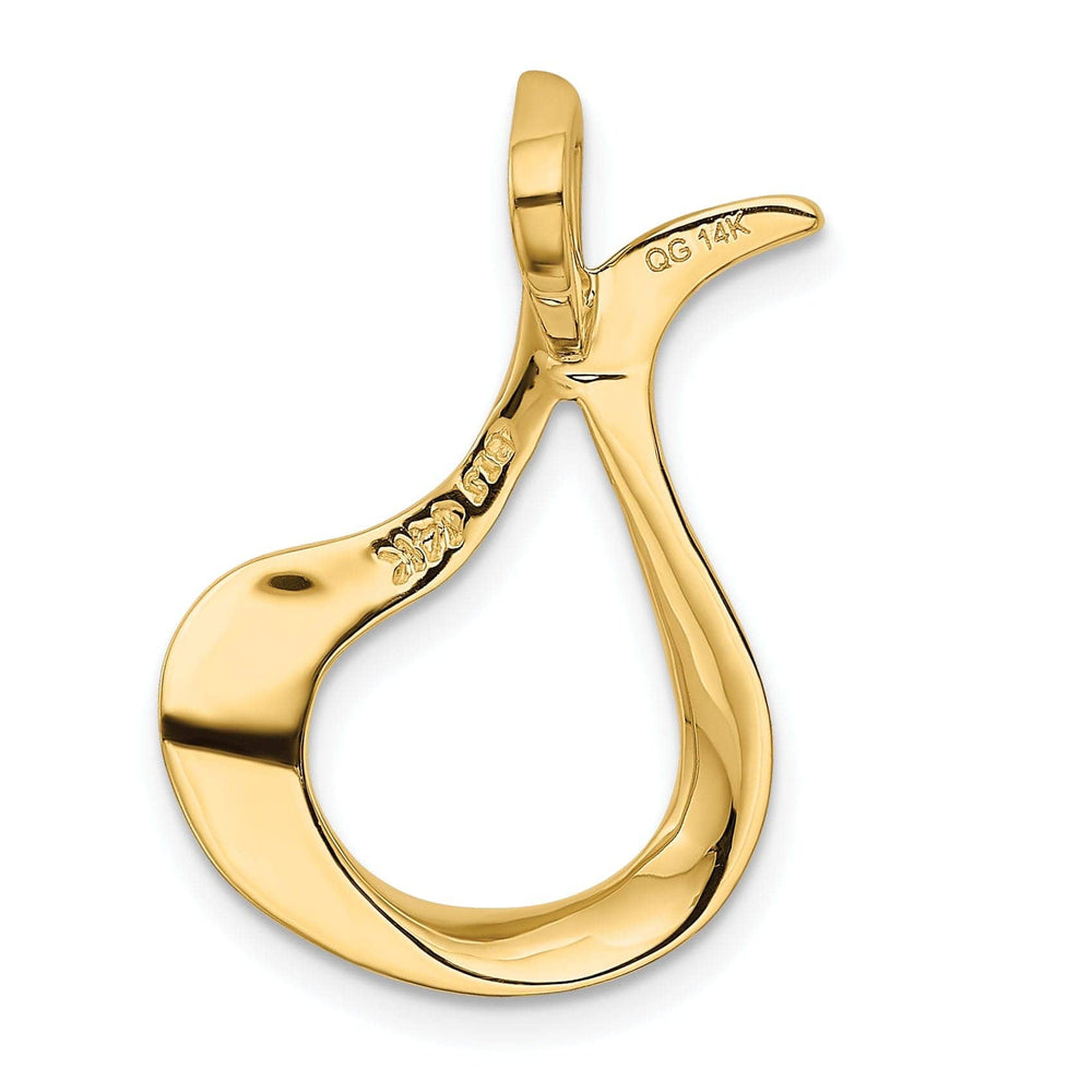 Lovely Rita's Pendants & Charms 14K Yellow Gold Polished Finish Fancy Design Slide Pendant fits upto 3mm Omega