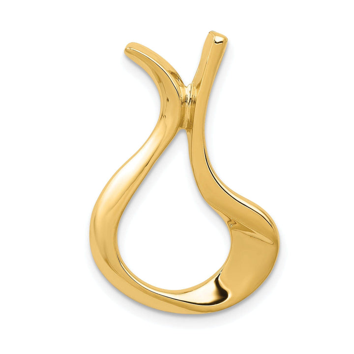 Lovely Rita's Pendants & Charms 14K Yellow Gold Polished Finish Fancy Design Slide Pendant fits upto 3mm Omega