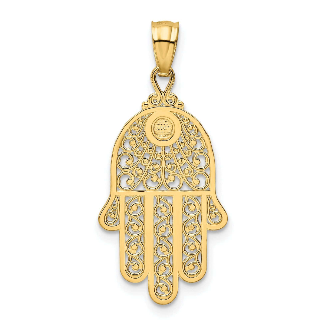 Lovely Rita's Pendants & Charms 14k Yellow Gold Polished Finish Fancy Filligree Hand Of God Pendant