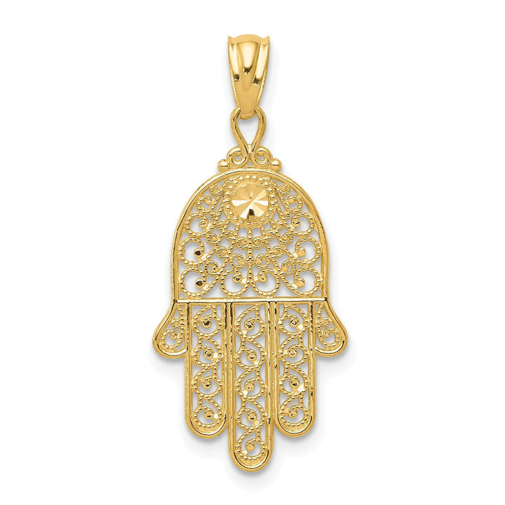 Lovely Rita's Pendants & Charms 14k Yellow Gold Polished Finish Fancy Filligree Hand Of God Pendant