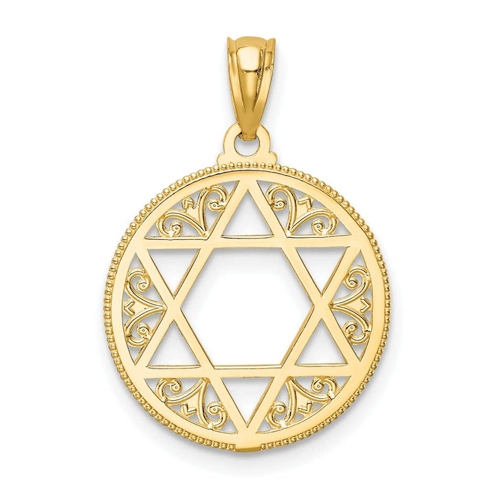 Lovely Rita's Pendants & Charms 14K Yellow Gold Polished Finish Filigree Style Star Of David Pendant
