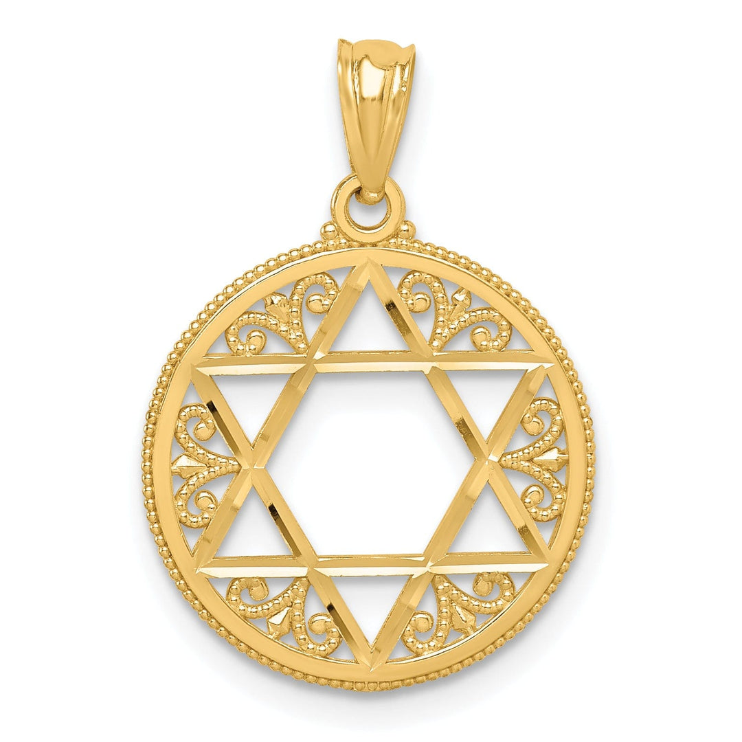 Lovely Rita's Pendants & Charms 14K Yellow Gold Polished Finish Filigree Style Star Of David Pendant