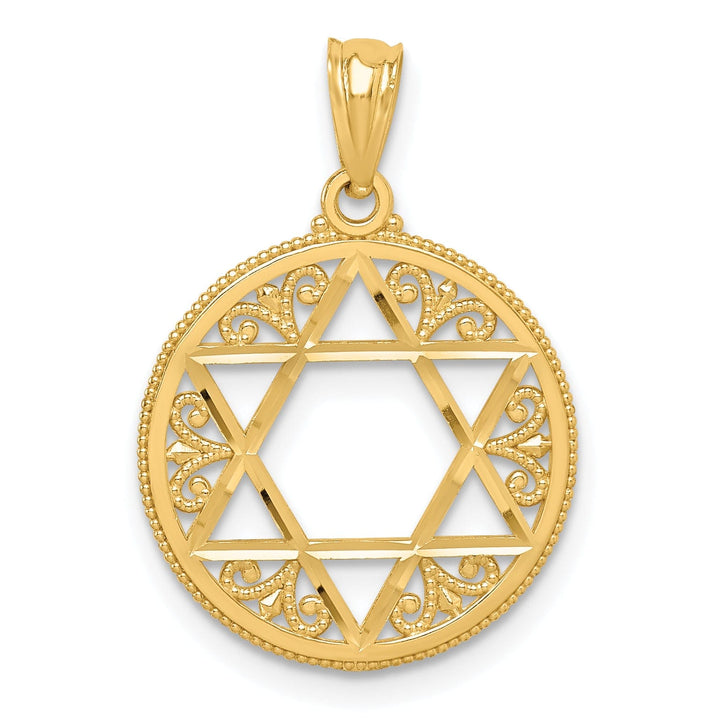 Lovely Rita's Pendants & Charms 14K Yellow Gold Polished Finish Filigree Style Star Of David Pendant