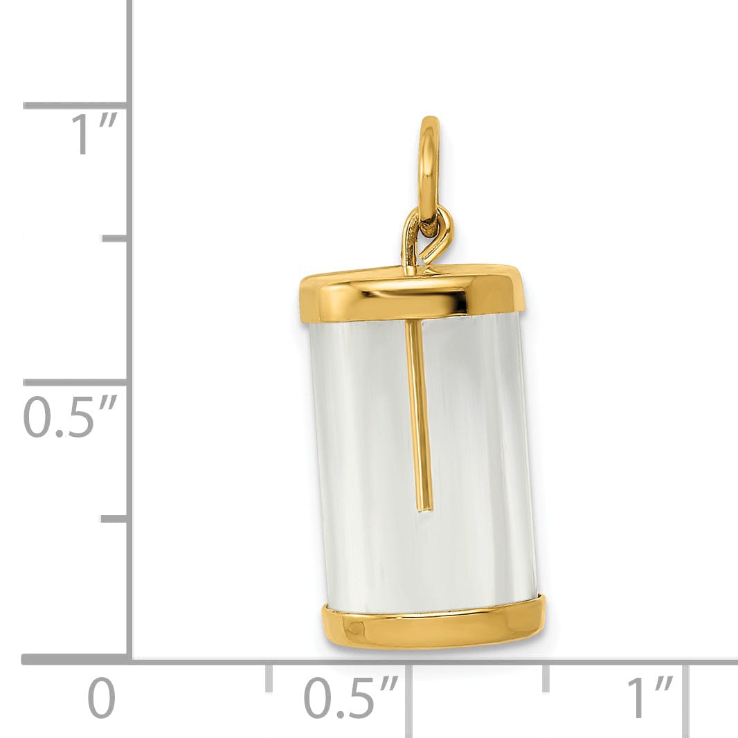 Lovely Rita's Pendants & Charms 14k Yellow Gold Polished Finish Fillable Capsule Charm Pendant