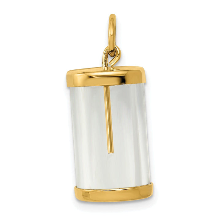 Lovely Rita's Pendants & Charms 14k Yellow Gold Polished Finish Fillable Capsule Charm Pendant