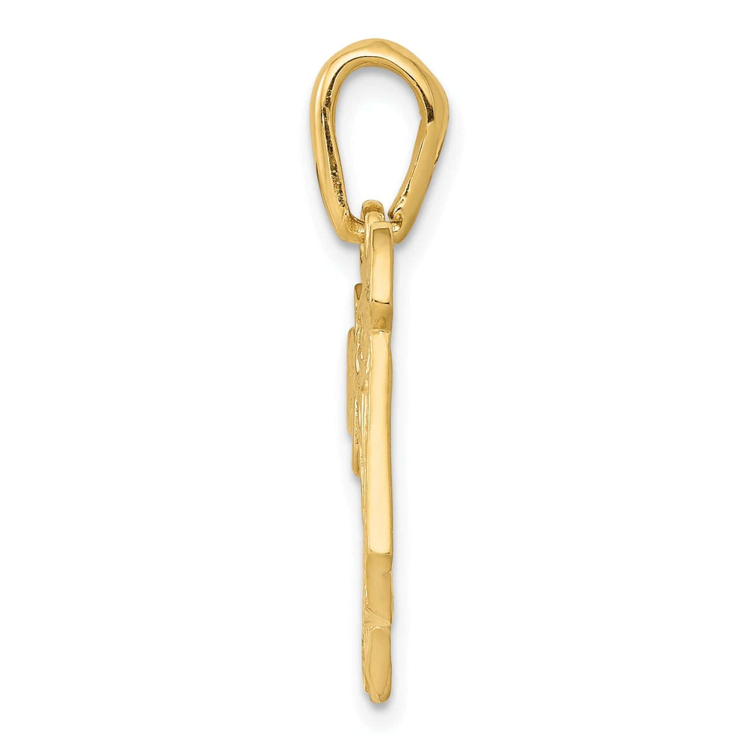 Lovely Rita's Pendants & Charms 14K Yellow Gold Polished Finish Filligree Chai Design Charm Pendant