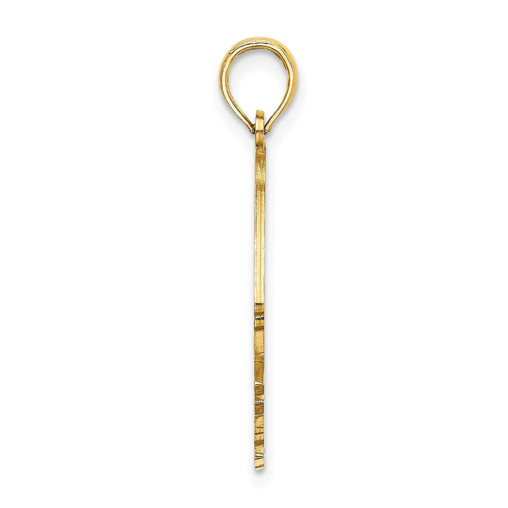 Lovely Rita's Pendants & Charms 14K Yellow Gold Polished Finish Flat Back ARUBA with Cut Out Angelfish Design Charm Pendant