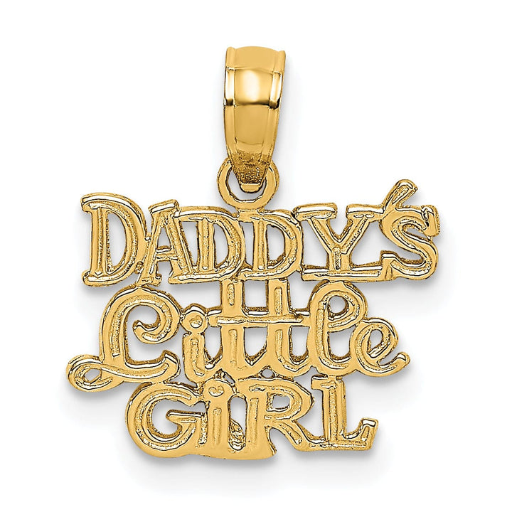 Lovely Rita's Pendants & Charms 14k Yellow Gold Polished Finish Flat Back DADDYS LITTLE GIRL Design Charm Pendant