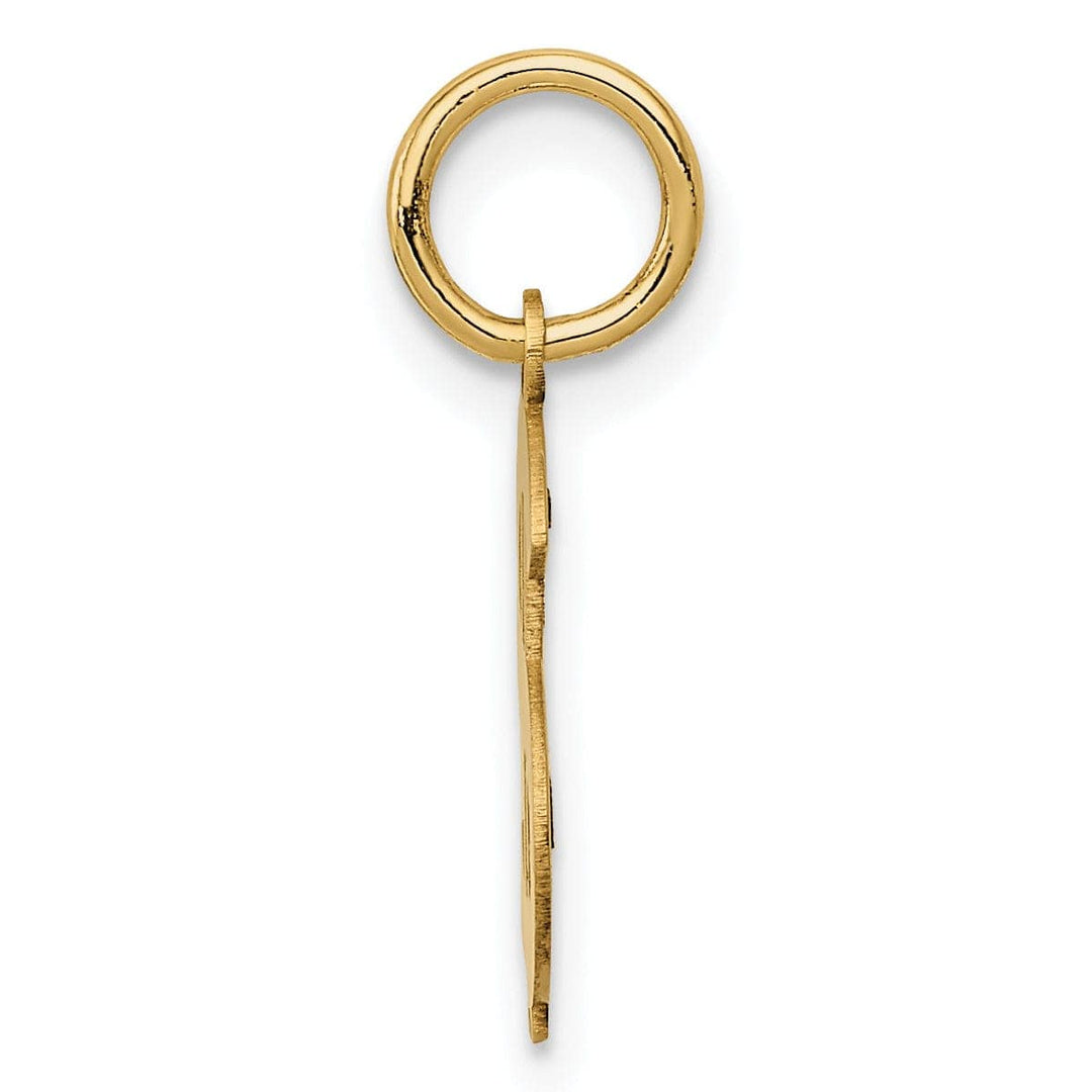 Lovely Rita's Pendants & Charms 14k Yellow Gold Polished Finish Flat Back Dollar Sign Charm Pendant